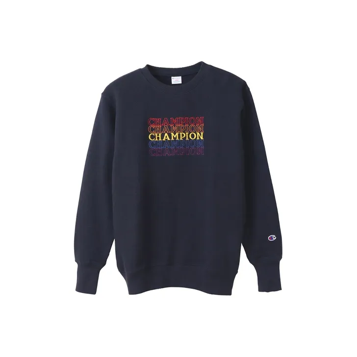Champion Толстовка Японская версия Мужской Темно-синий