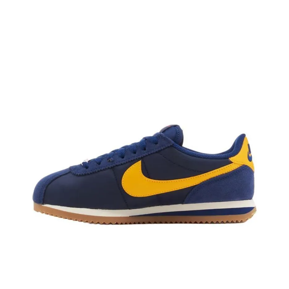nike Cortez Slip Resistant Abrasion Resistant Низкий Топ Повседневная обувь Женская Синий Желтый