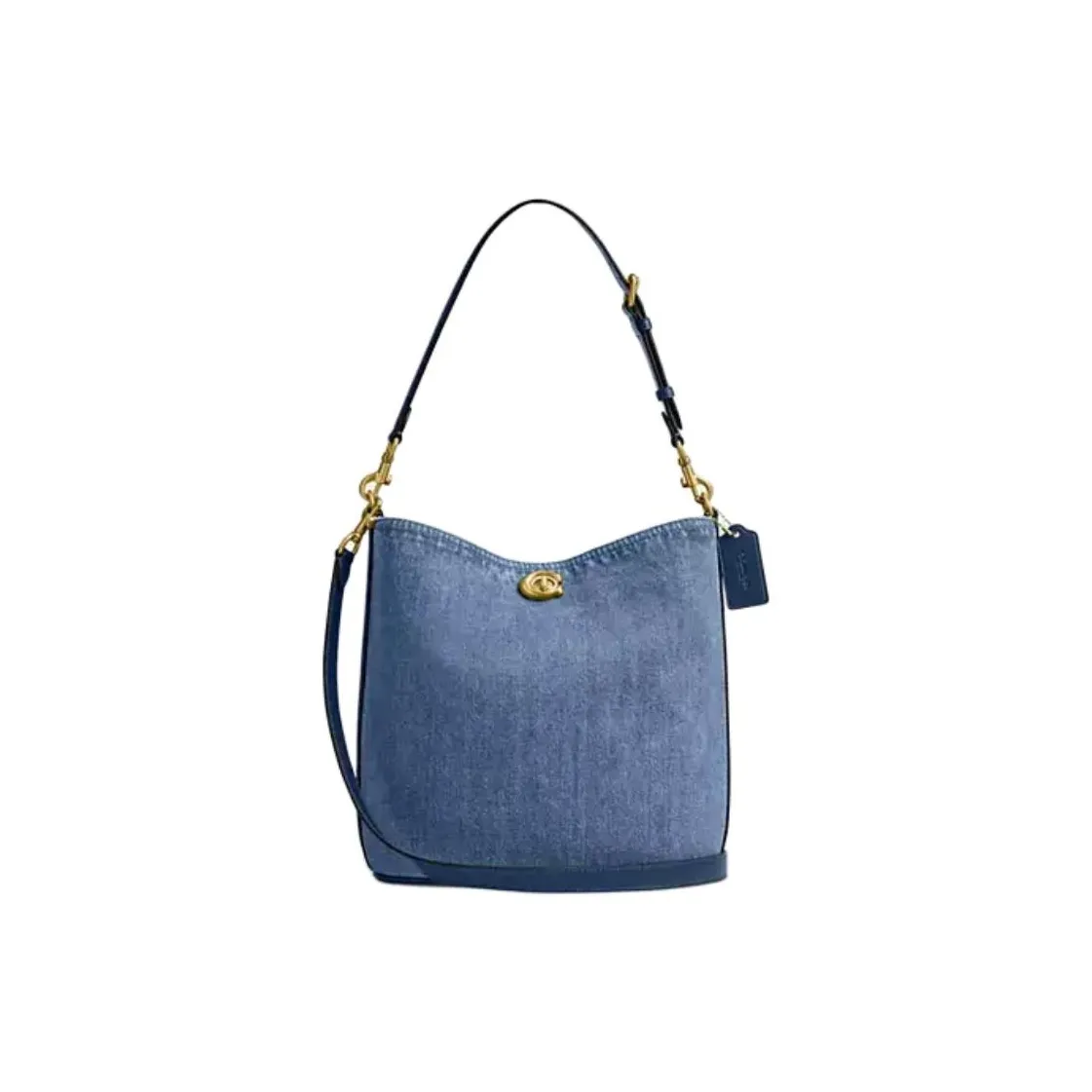COACH Willow Denim Bucket Bag Shoulder Bag Large Women's Dark Blue