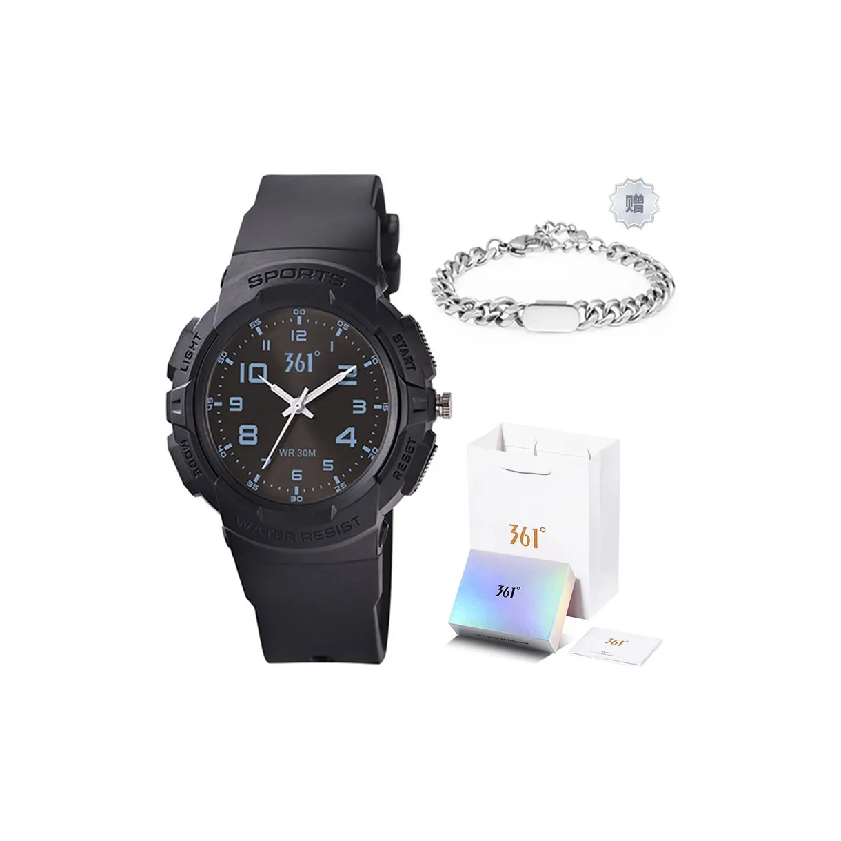 361° Кварцевый механизм Часы Унисекс Черный циферблат