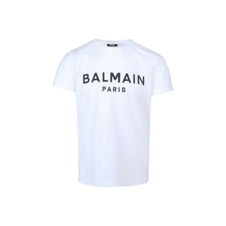 BALMAIN Logo print Cotton T shirt