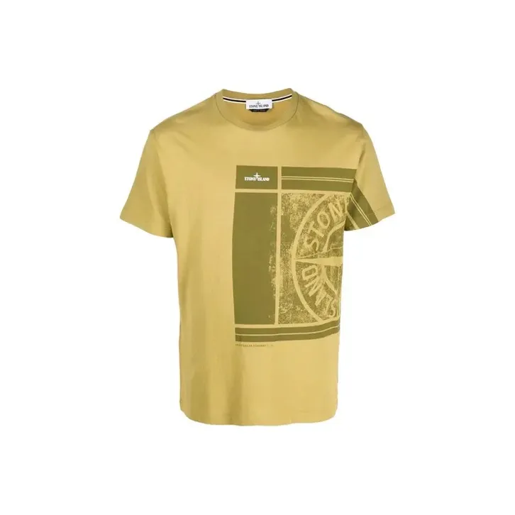 STONE ISLAND Желтые Мужские T-рубашки