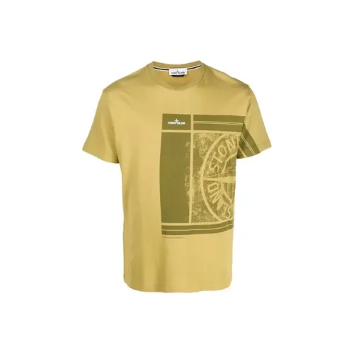 STONE ISLAND Мужские рубашки желтого цвета