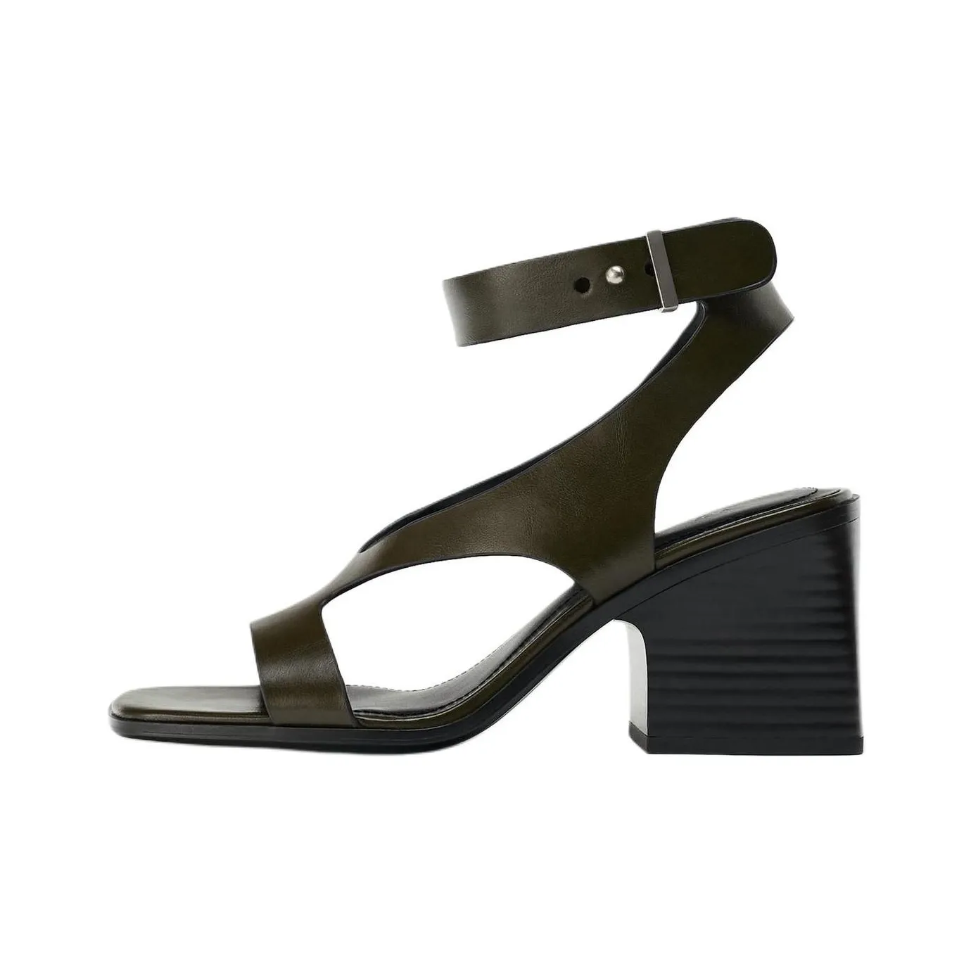 ZARA One Ремень Сандалии 7,5 см Женские Зеленые