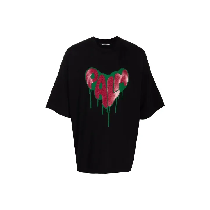 PALM ANGELS Palm Spray Heart T Shirt