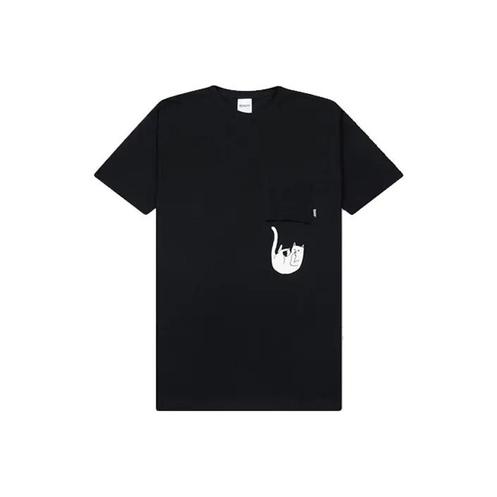 RIPNDIP совместный бренд Круглый вырез Облегающий Прямой крой Короткий рукав Т-рубашка Унисекс Черный