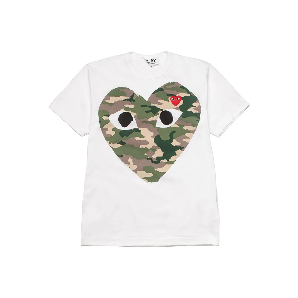 CDG Play Short Sleeved T Shirts Men's White