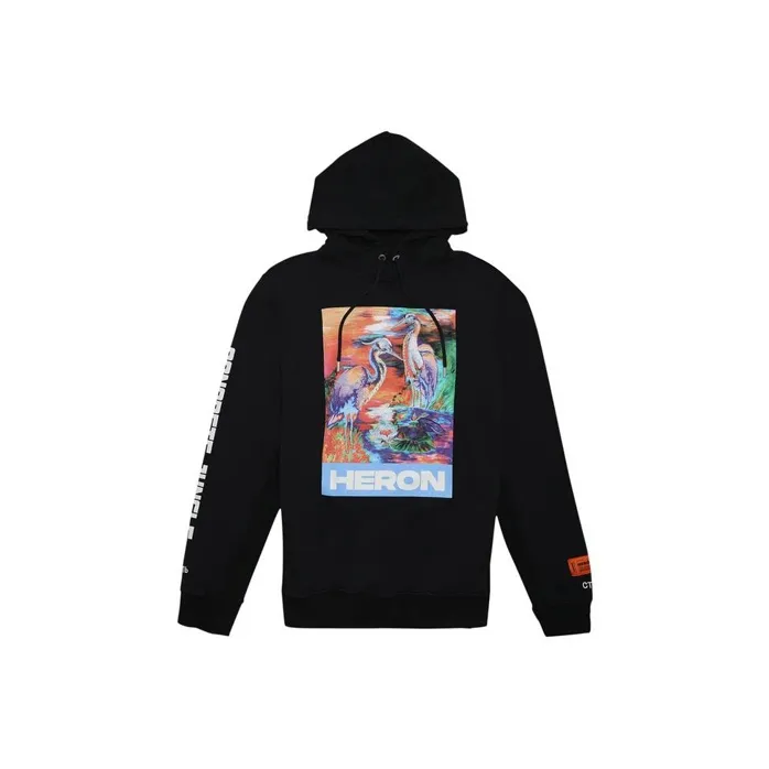 HERON PRESTON Heron Watercolor Print Hooded Sweatshirt