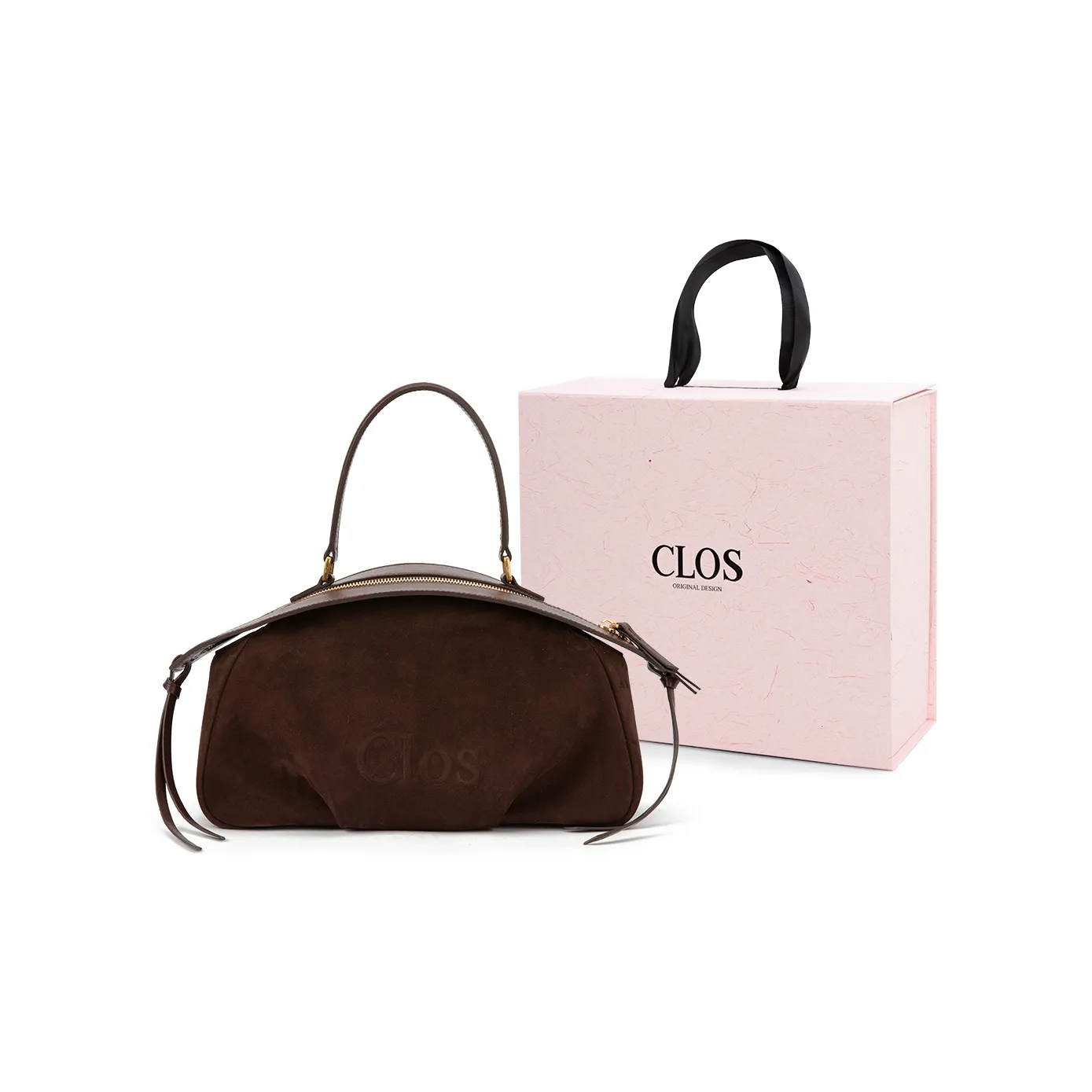 CLOS Сумка через плечо из крупнозернистой текстуры коровьей кожи средний размер женская