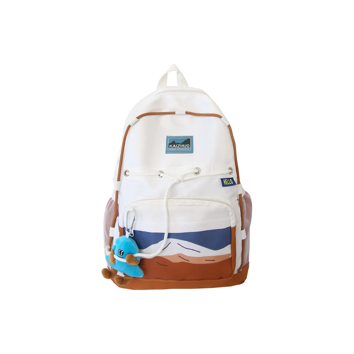 Travel Nylon Backpack Regular Unisex White/Gray/Purple