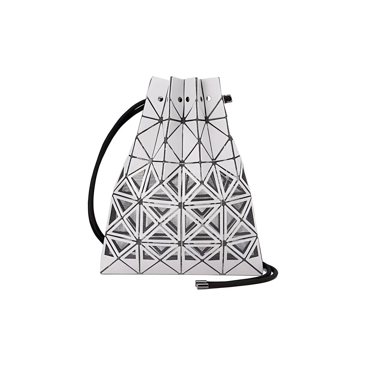 ISSEY MIYAKE Frame Artificial Leather Cell Phone Pouch, Shoulder Bag, Crossbody Bag Unisex Light Gray