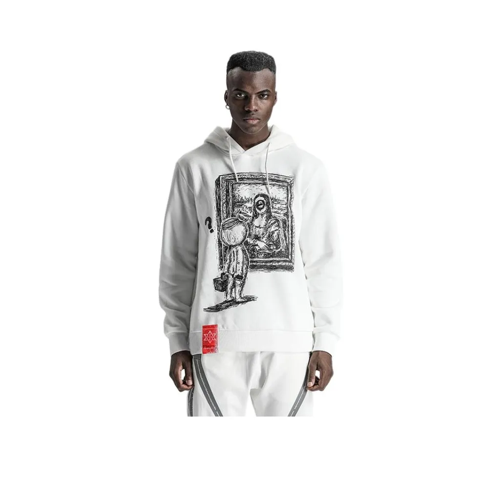 NORVINCY Playful Print Hooded Loose Fit Fleece Lined Hoodies & Sweatshirts Unisex
