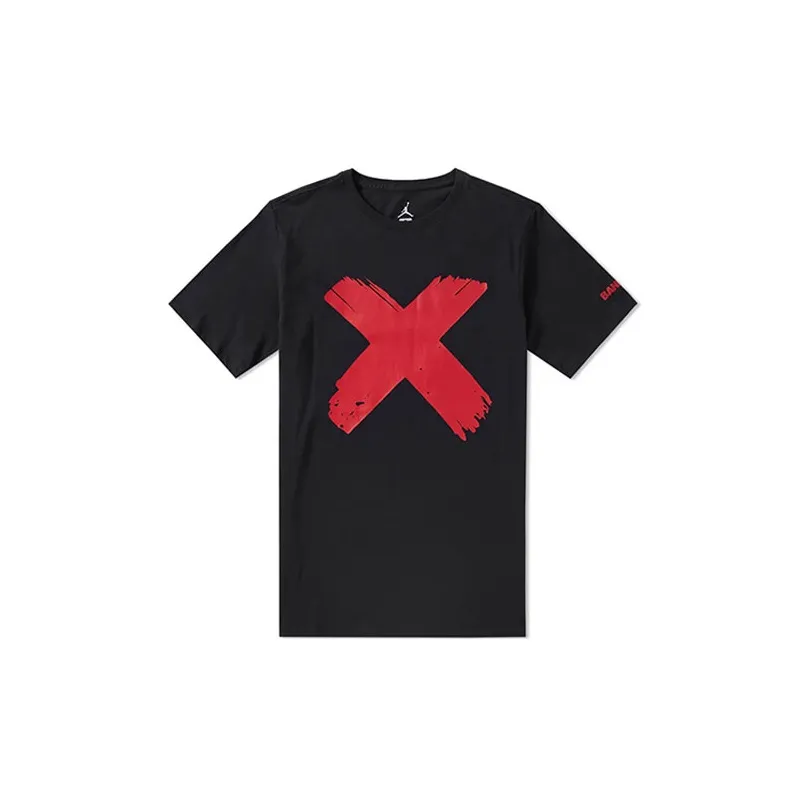 jordan cd6107-106 AJ 1 BANNED T Shirt Men's Black