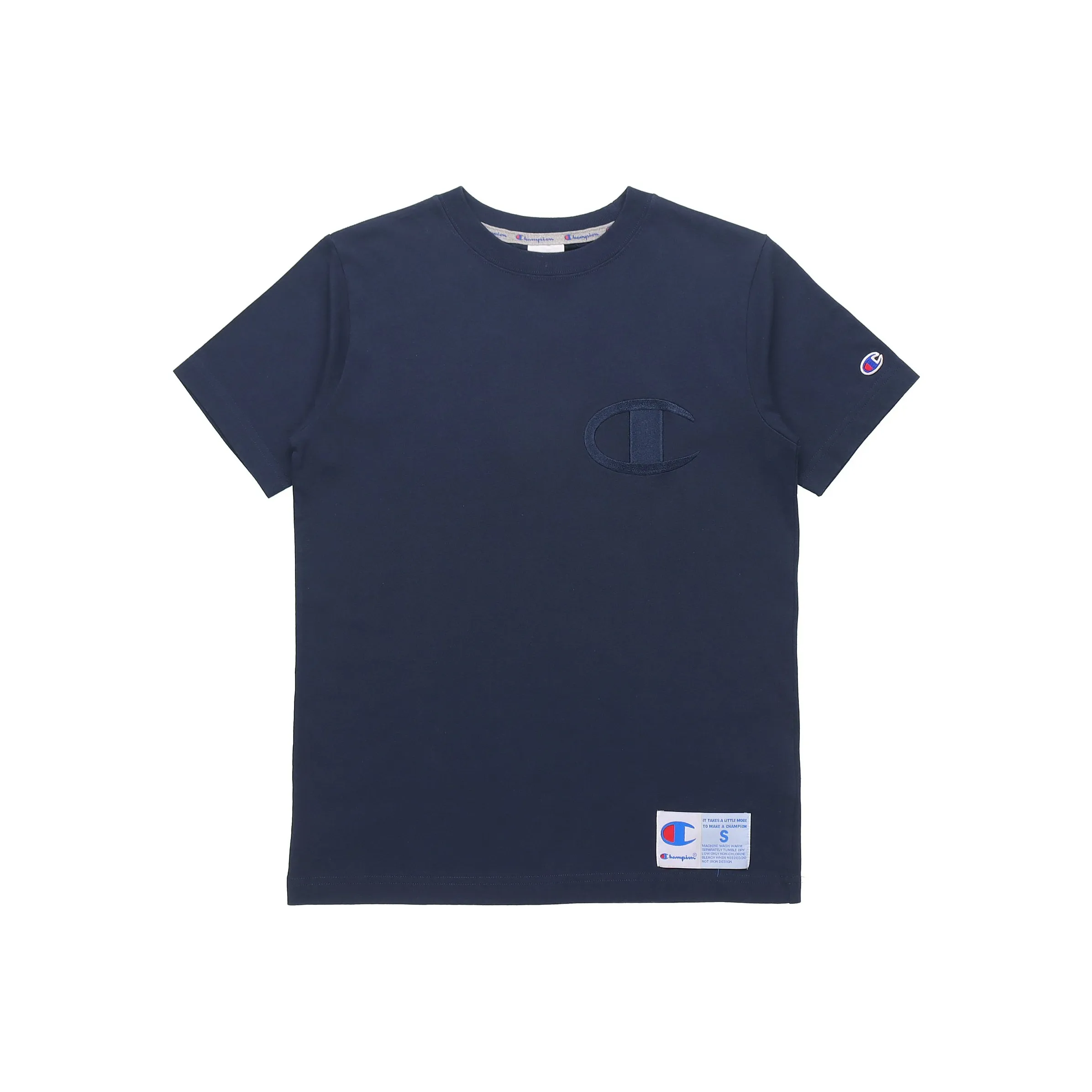 Champion Crew Neck Straight T Shirt Japan Version Men's Navy Blue