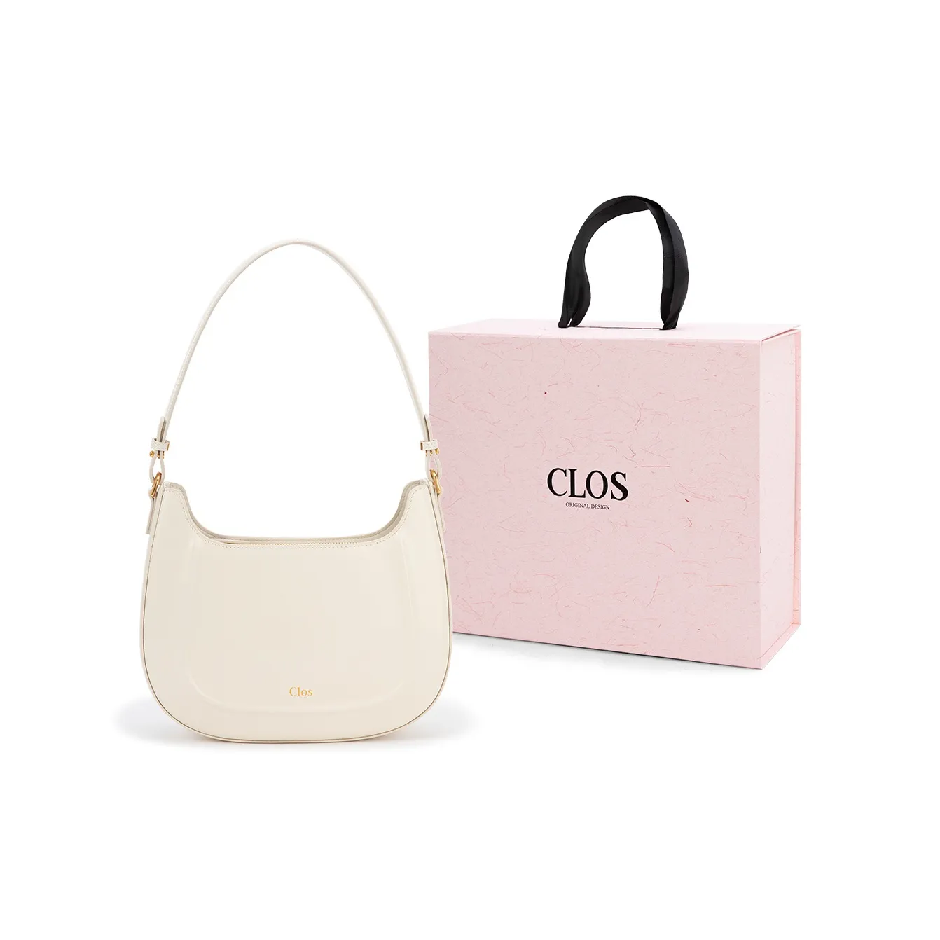 CLOS Коровья кожа Седло Сумка Обычный Женские Бордоский красный Черный Мокко Белый цвет морской соли