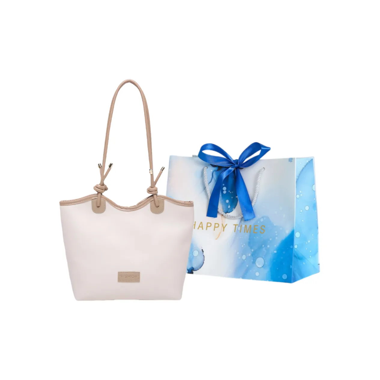 ROUNDOT PU Tote Bag, Shoulder Bag Regular Women's White/Black/Khaki/Brown
