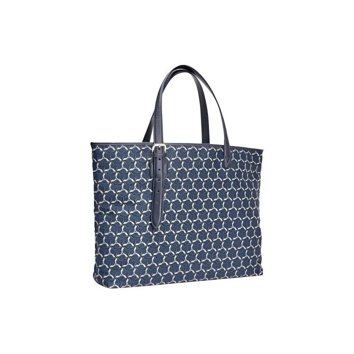 LI NING 1990 Коровья кожа Тоут Сумка Сумка для покупок Сумка на плечо Сумка Обычная Женская Синяя