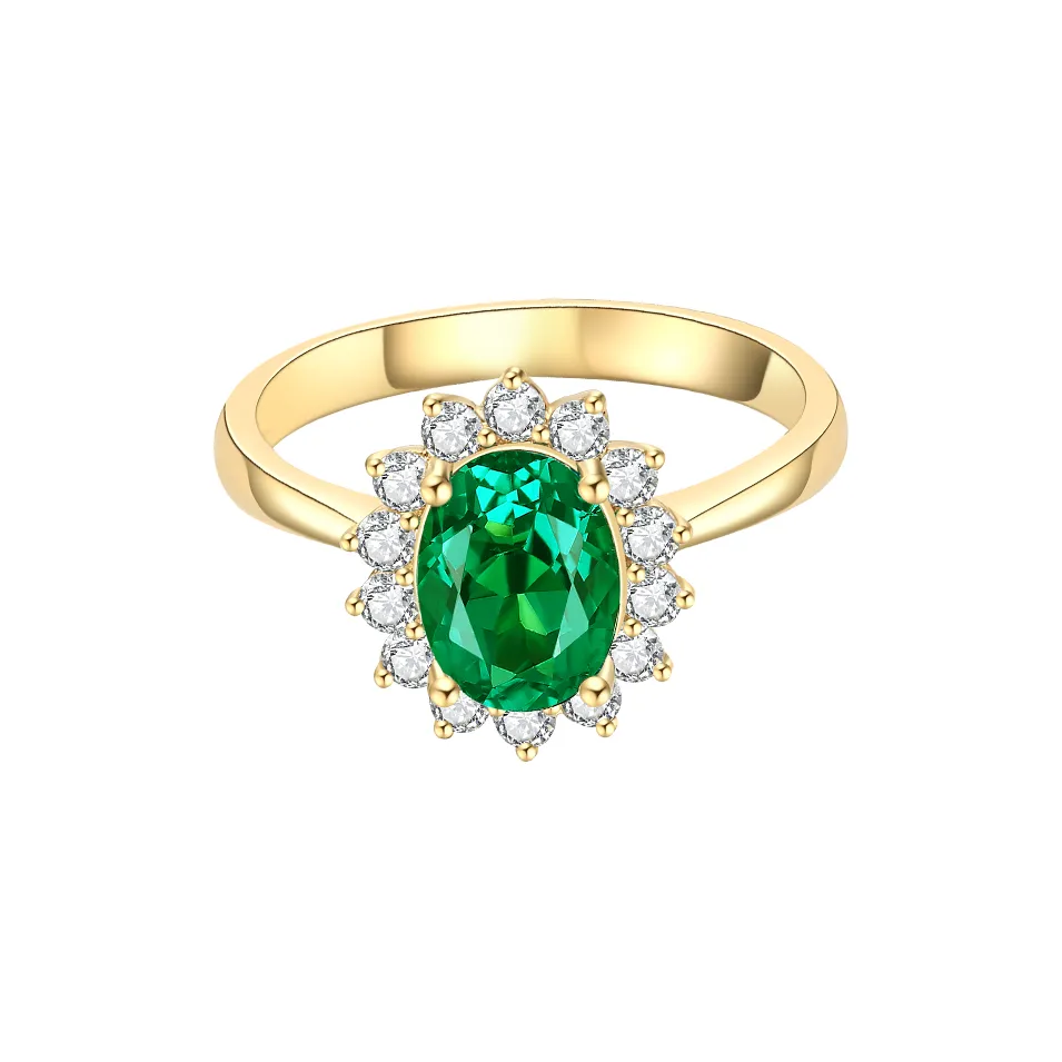 Syrup 18K Gold, Cultivated Emerald Rings Unisex