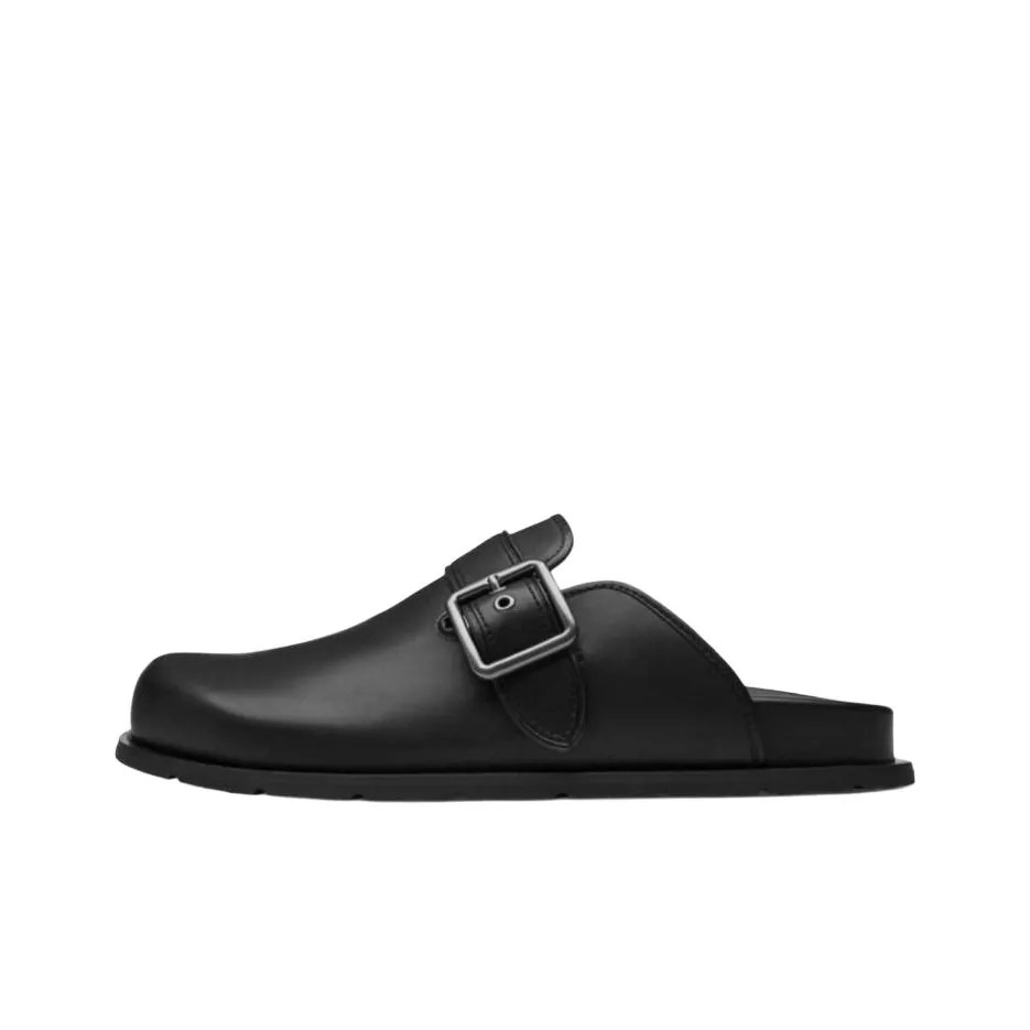 COACH Buckle Rubber Sole Abrasion Resistant Closed Toe Slippers Men's Black