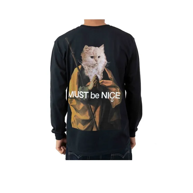 RIPNDIP Прямой крой Длинный рукав Т-рубашка Унисекс Черный