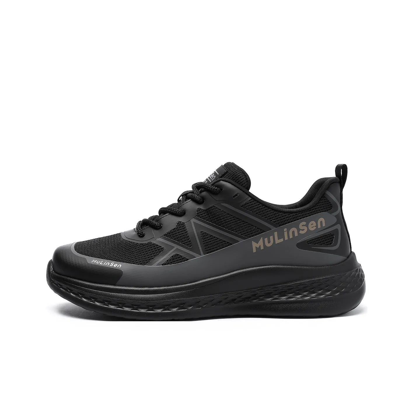 Mulinsen Travel Shoes Abrasion Resistant, Breathable, Lightweight Low Top Casual Shoes Men's Black