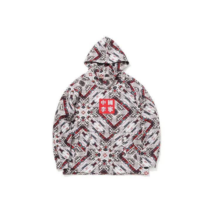 LINING Желтый Серый Полный С принтом Мужские Толстовки