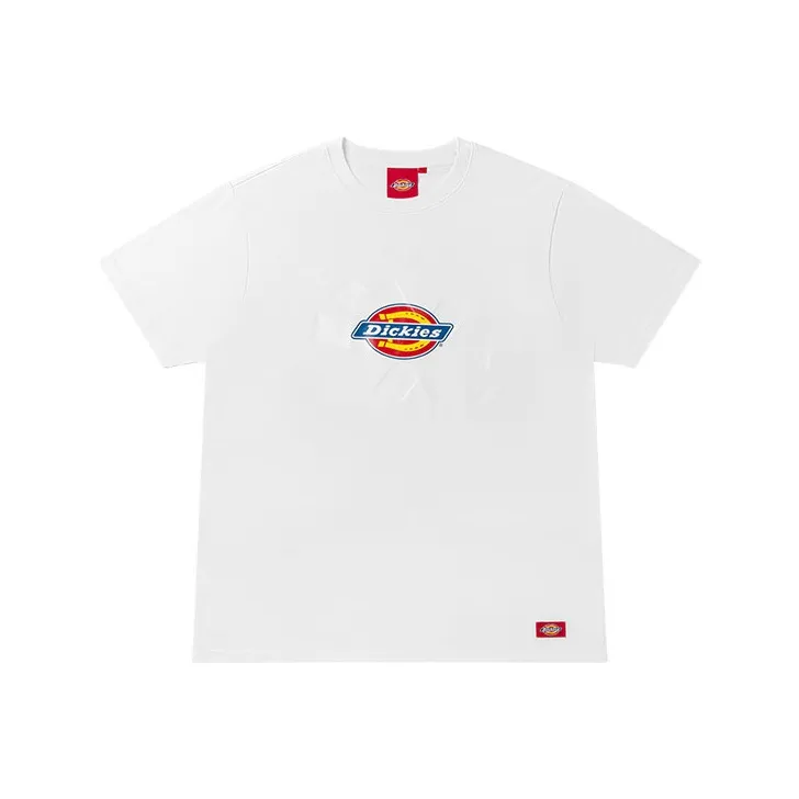 Dickies Круглый вырез Облегающий Прямой крой Короткий рукав Т-рубашка Унисекс Белый