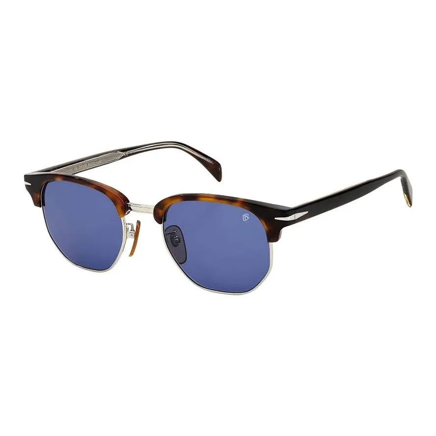 David Beckham Plastic Metal Browline Sunglasses Men's Tortoiseshell