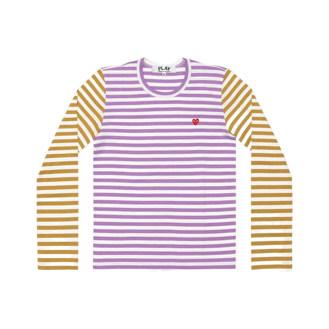 CDG Play Желтый Фиолетовый Цветовые блоки Мужская футболка с коротким рукавом