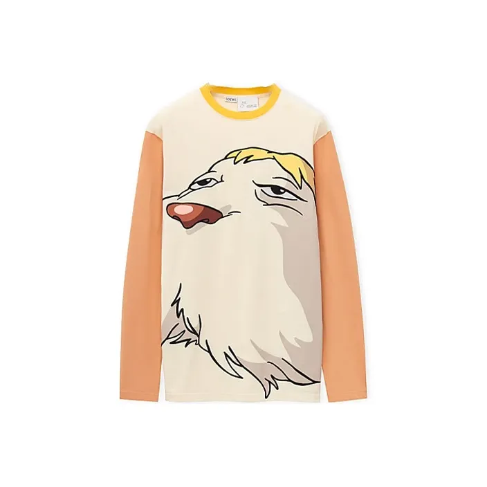 LOEWE x Howl's Moving Castle Бежевая Унисекс Рубашка T