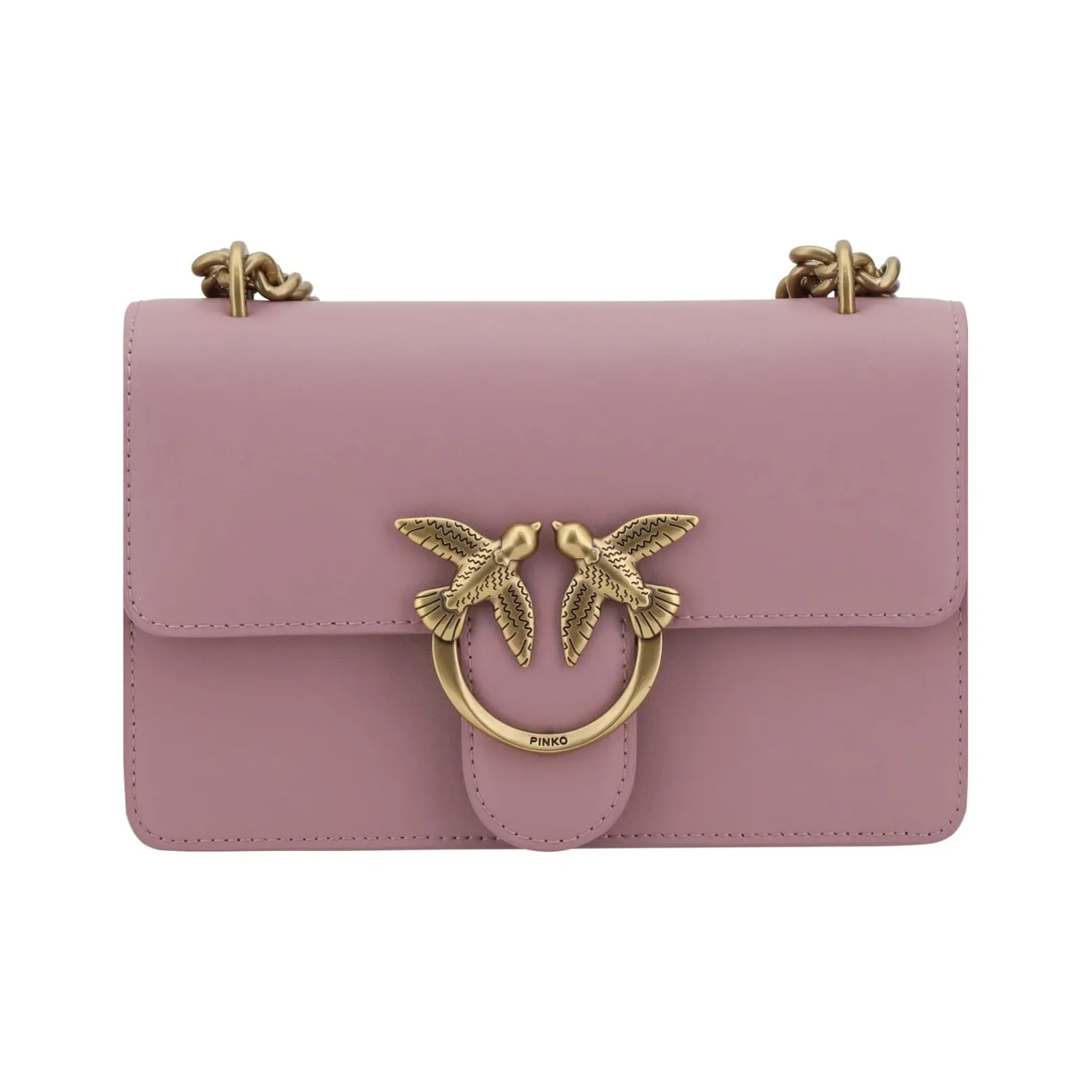 PINKO Love Series Телячья кожа Сумка через плечо Сумка на плечо Мини Женская Фиолетовая