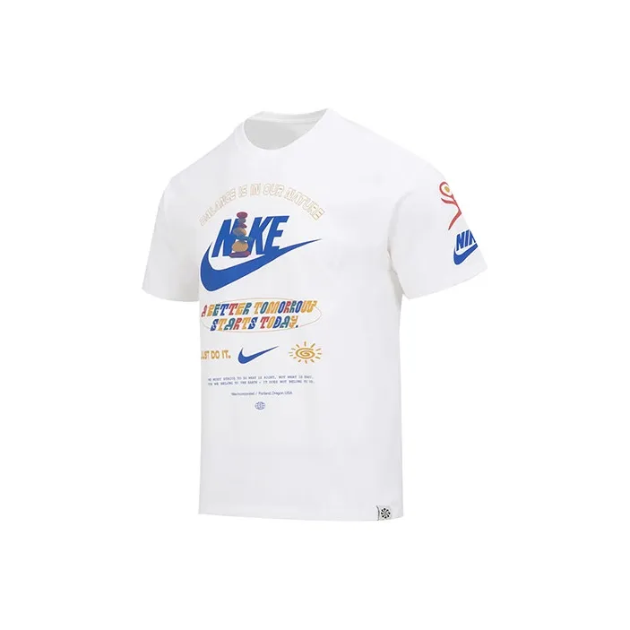 Nike Drop Shoulder Sleeve T-Shirt Men's White