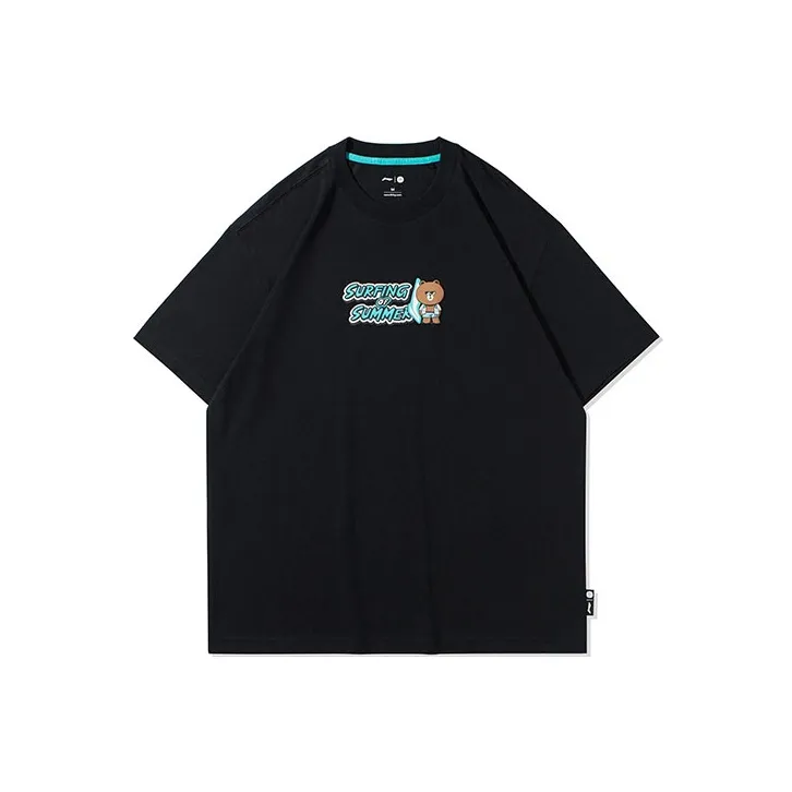 LiNing x LINE FRIENDS Sports Fashion Collection T Shirt Unisex Black