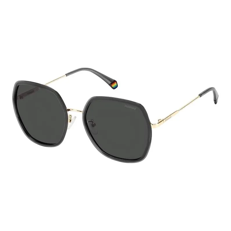 Polaroid Plastic Irregular Shape Sunglasses Women's Black