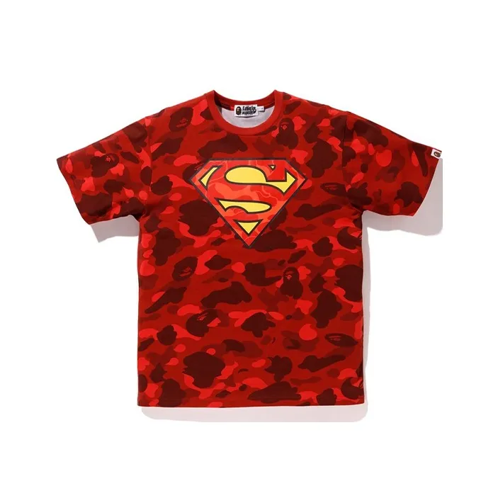 Bape X Dc Superman Color Camo Tee