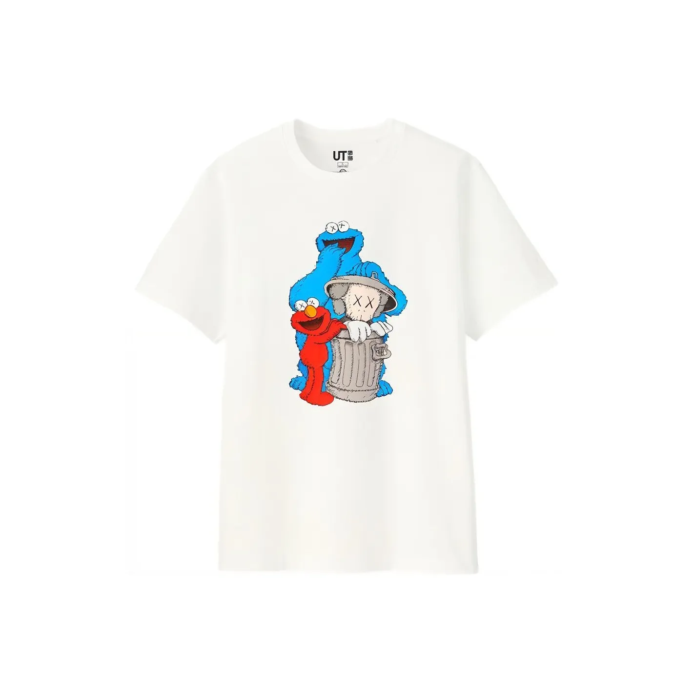 UNIQLO X SESAME STREET X KAWS совместная рубашка унисекс белая
