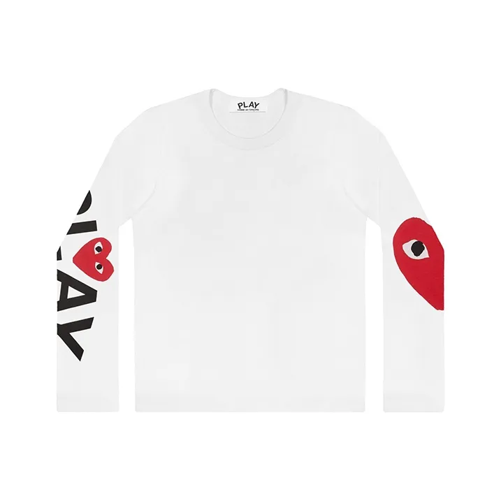 CDG Play Oversized Heart Long Sleeve T Shirt