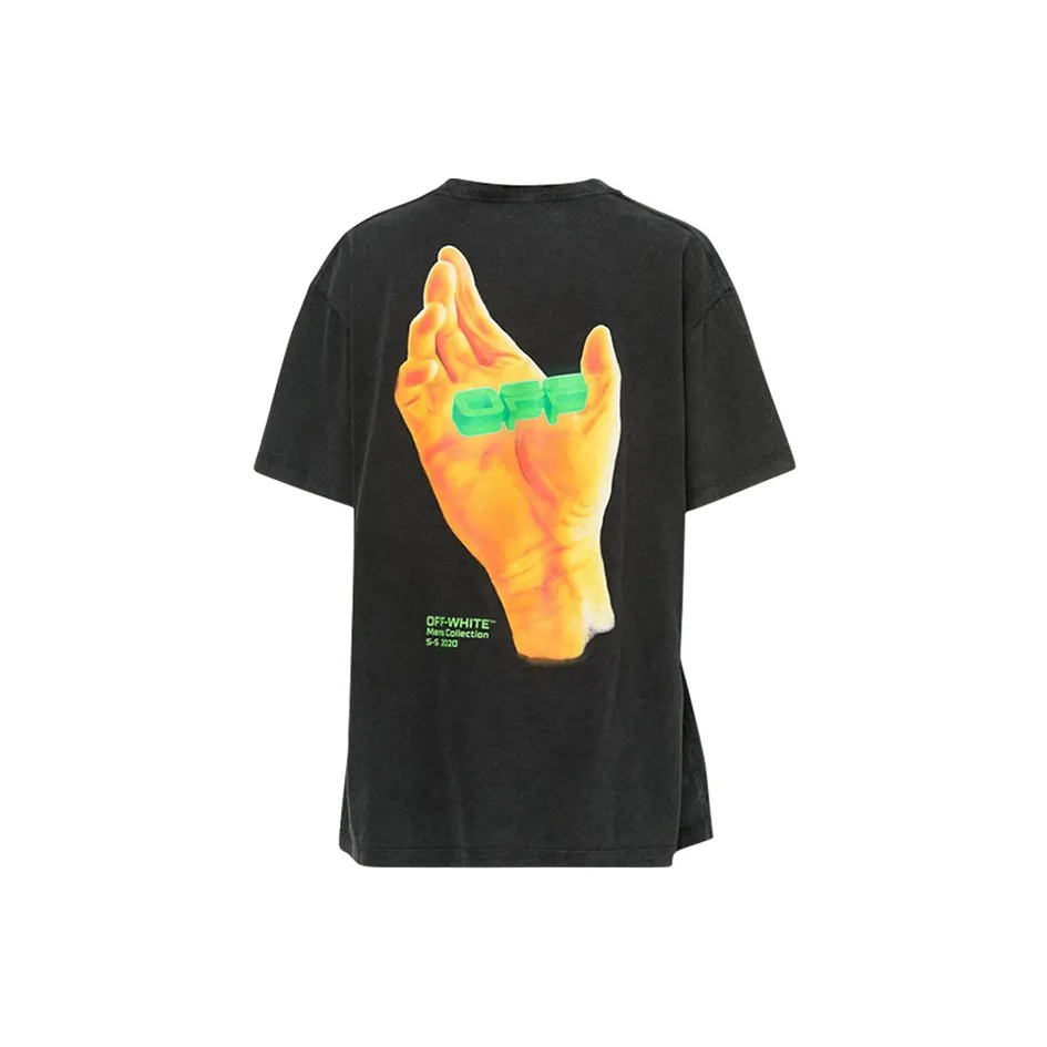 Off Белый SS20 T Рубашка Мужская Черная