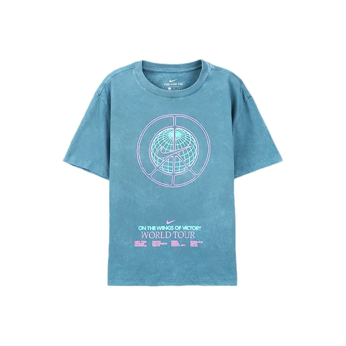 Nike Серый Зеленый Мужской T-Рубашка