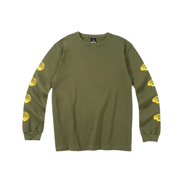 CLOT Straight Long Sleeved T Shirt Men's Army Green
