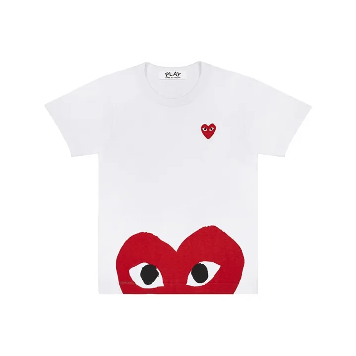 Comme Des Garcons Play Red Half Heart T shirt