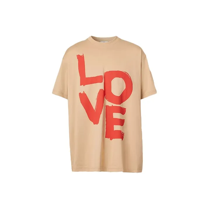 Burberry Drop Shoulder Sleeve T-Shirt Men's Soft Yellow Brown