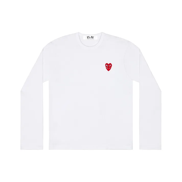 Comme Des Garçons Play Double Heart Long Sleeve T Shirt