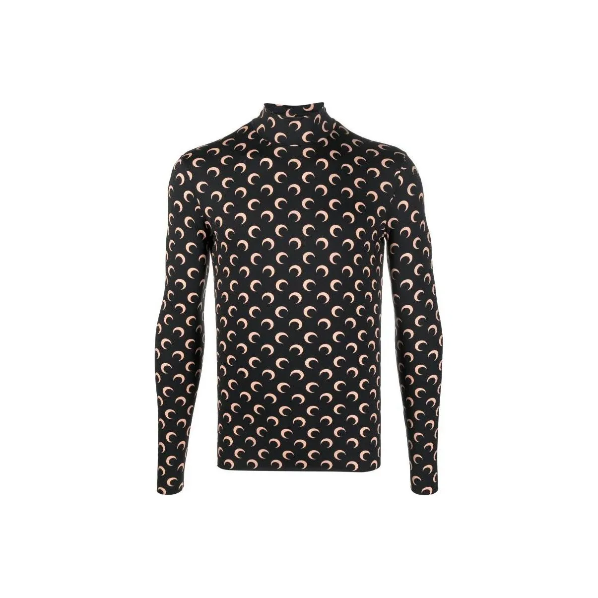 Marine Serre Crescent Moon Printed Mock-Neck Sweatshirt