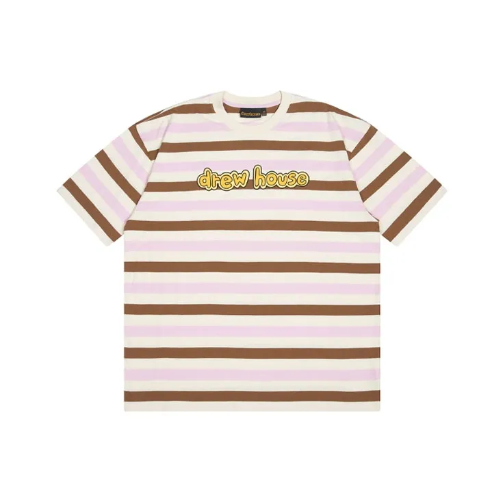 Drew House Letter Logo Series T Shirts Unisex Ice Cream Stripes