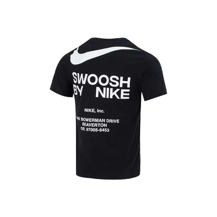 Nike Sportswear Big Swoosh Running Gym Cotton T Shirt Black