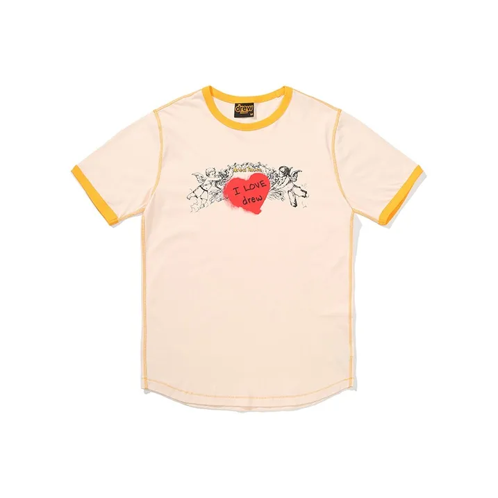 Drew House Letter Logo Series Крем Унисекс Т Рубашки