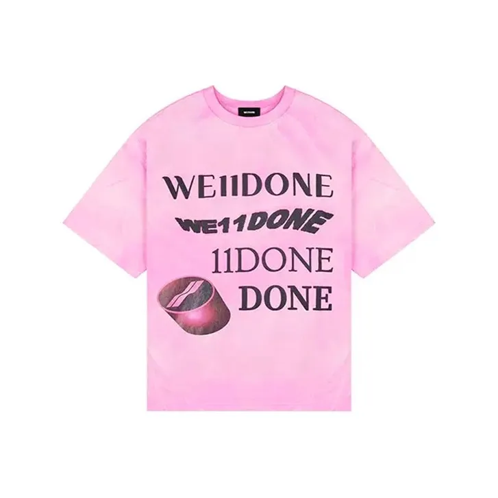 WE11DONE Розовая унисекс футболка