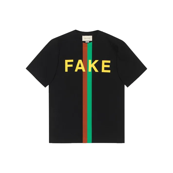 GUCCI Fake/Not Print Organic cotton T shirt