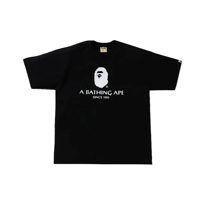 A BATHING APE Черная унисекс футболка